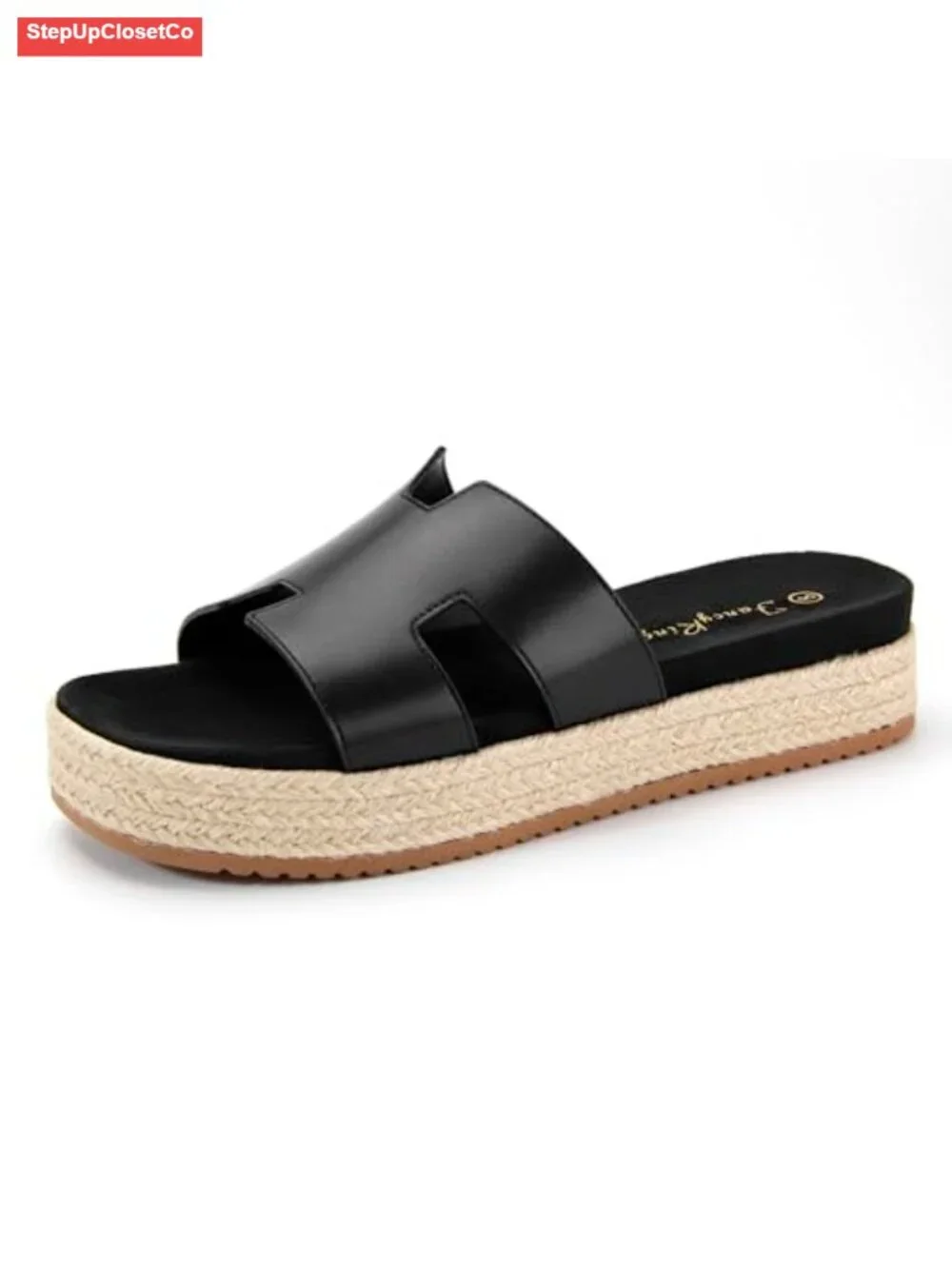 Platform Wedge H-Band Espadrilles Sandals Slip On Flatform Open Toe Summer